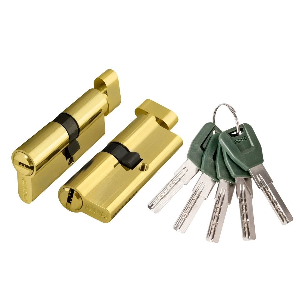 Фото Цилиндровый механизм (A202/60) A2002Knob60(25+10+25) с вертушкой PB латунь